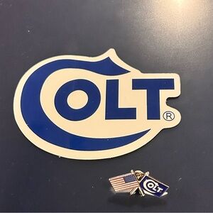 Colt Logo Sticker & Pin, American Flag